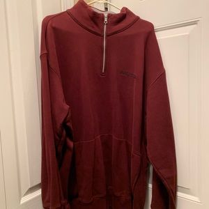 Nautica XXL 2X 1/4 Zip Burgundy sweatshirt Unisex